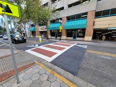 Raised crosswalk on Central Avenue