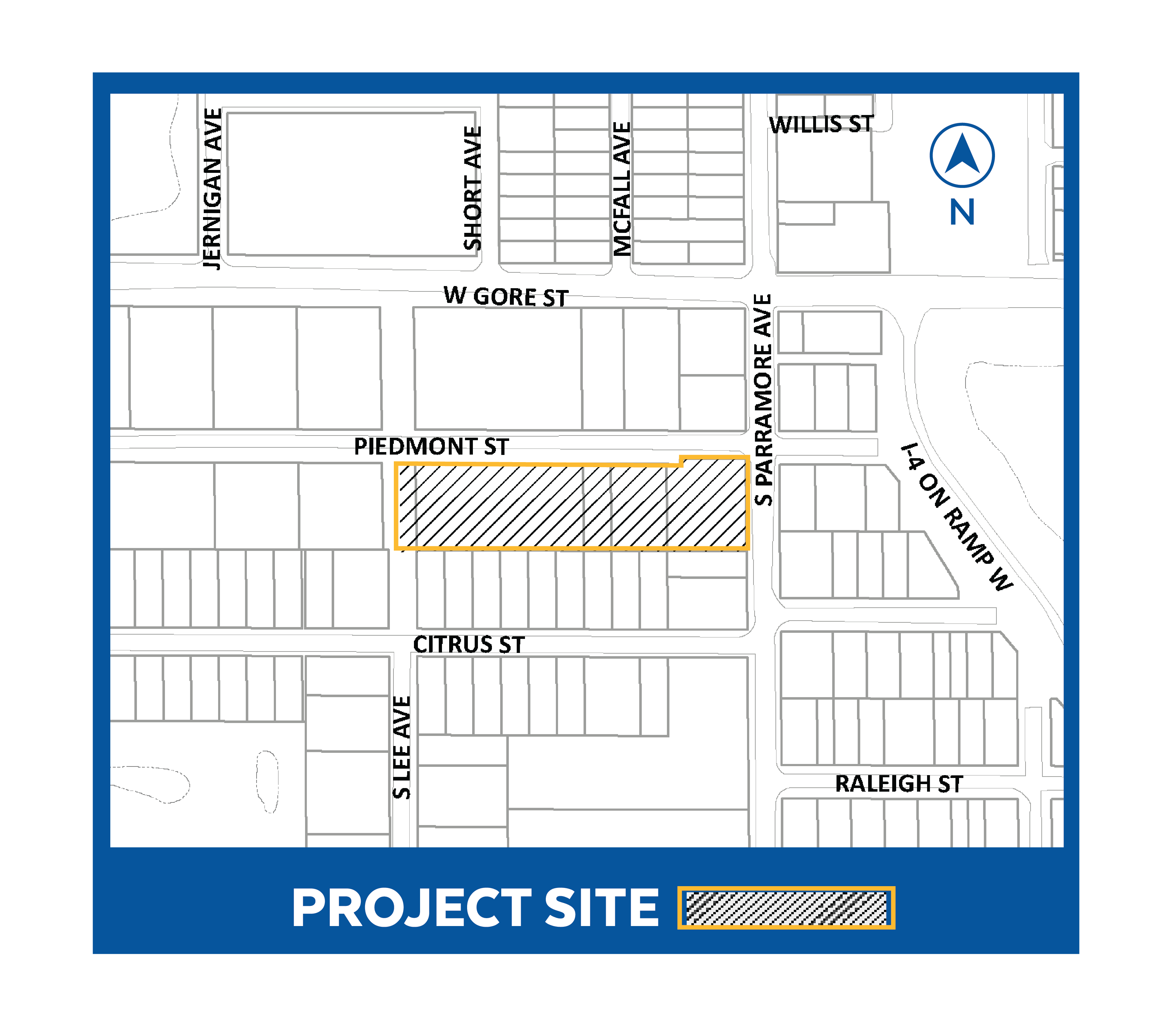 Project site map of Piedmont Yard