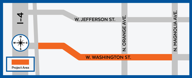 Map of the first segment of construction for the Downtown Gap