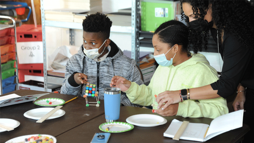 Kids learning science at a neighborhood center.