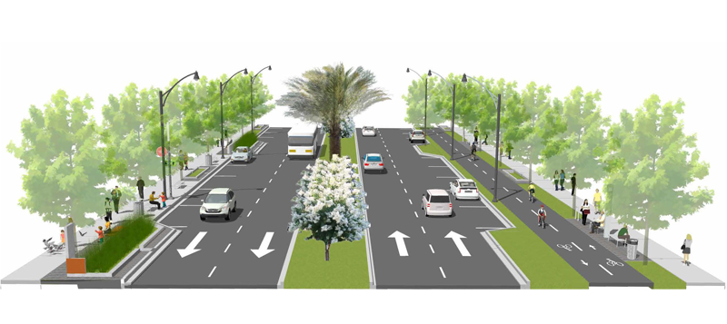 A rendering of Orange Blossom Trail improvements.