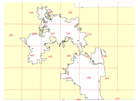 Map Showing Grids for FEMA Flood Zone Maps