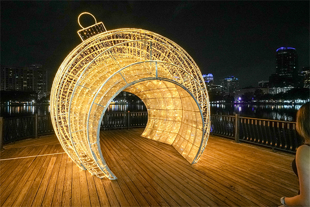 Illuminated tunnel at Holiday Stroll