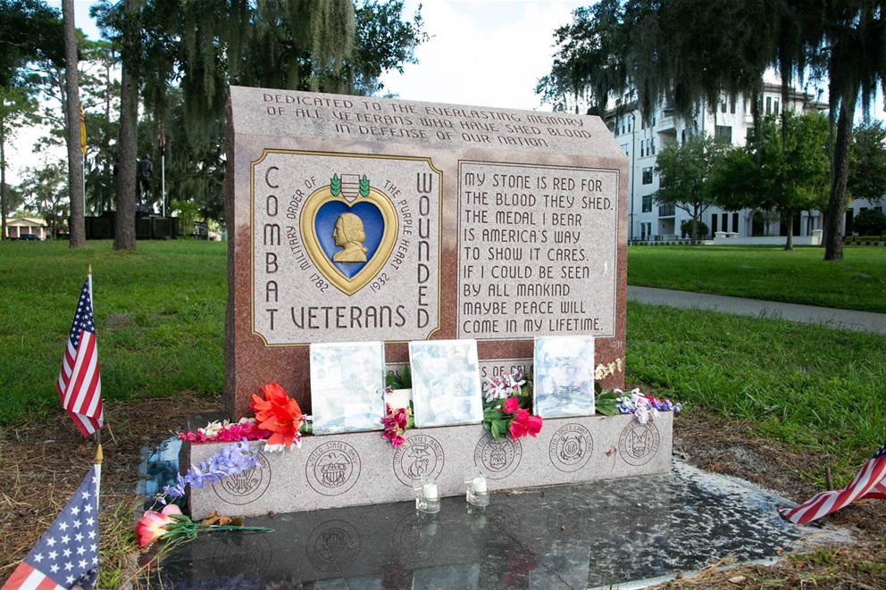 Purple Heart memorial at Orlando Veterans' Memorial Park