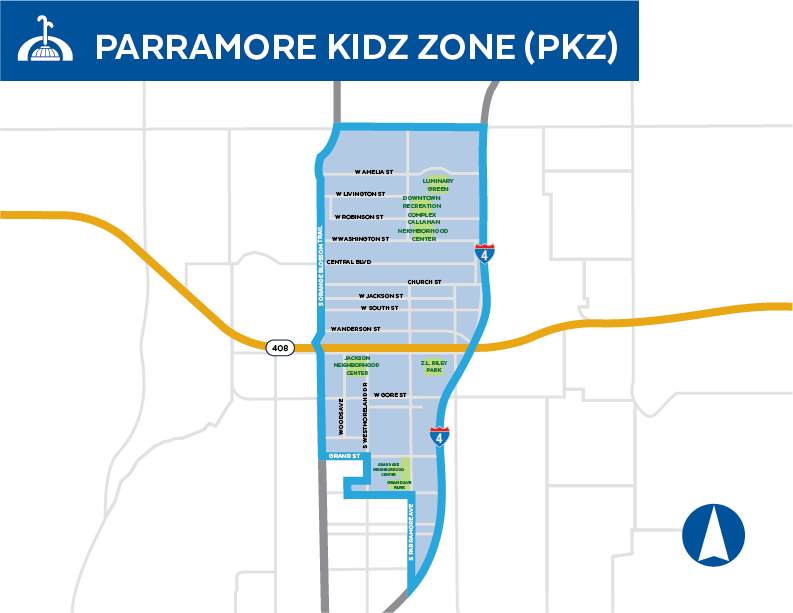 Parramore Kidz Zone Map